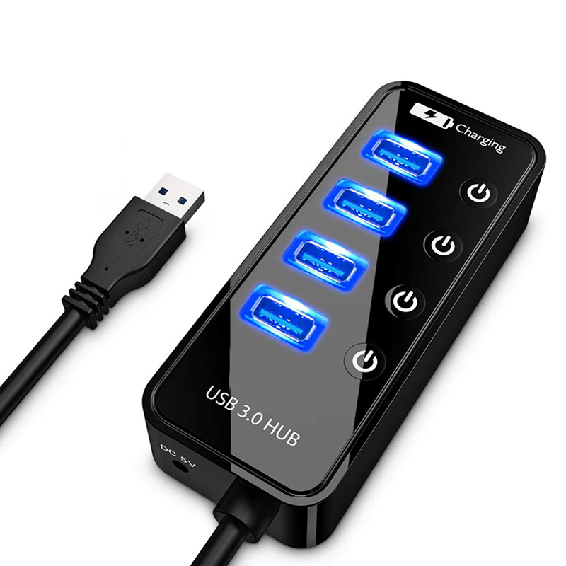 Laptop Lock Cable - USB HUB 3.0 4 7-poorts smartphone-oplader