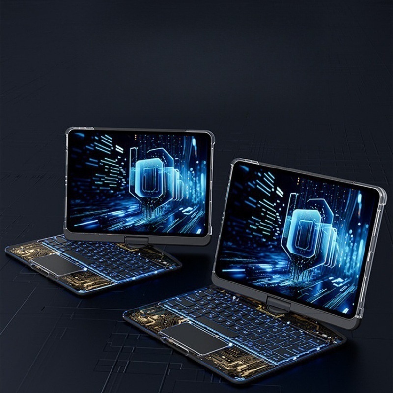 Laptop Accessories Keyboard Cover - 360 ° Draaibaar, verlicht draadloos tablettoetsenbord,