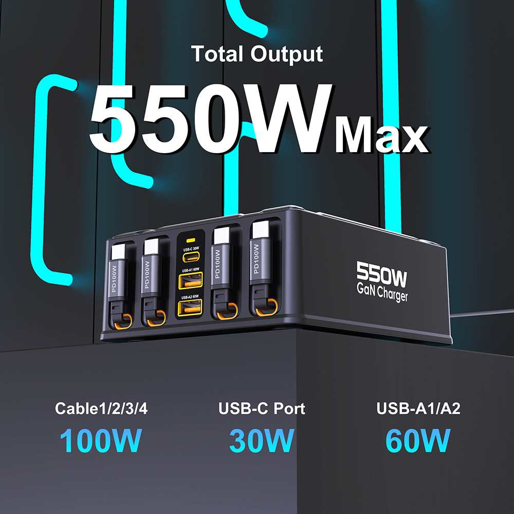 550W 7-in-1 oplaadstation met  - Laptop Lock Cable recensie en prijs