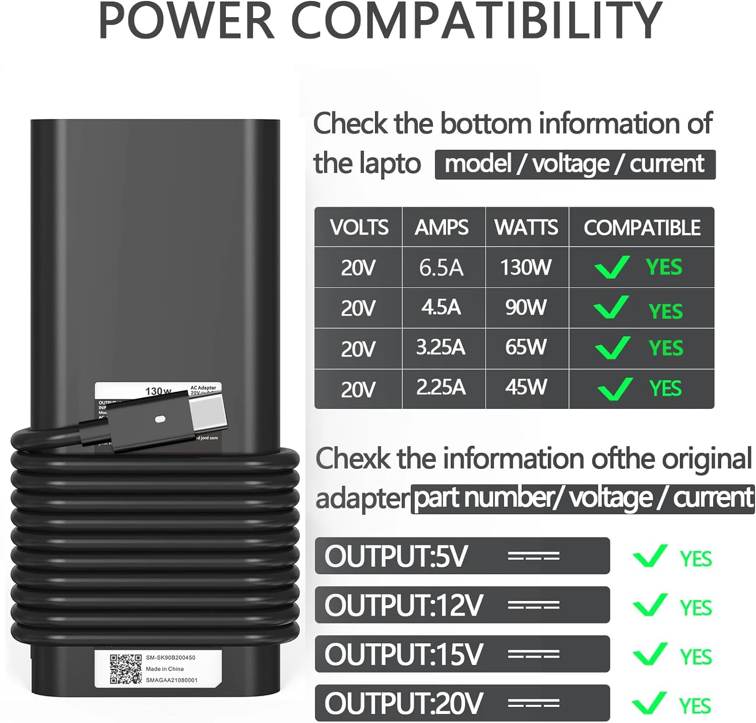 20V 6.5a 130W Laptop Ac Adapte - Laptop Accessories Shop recensie en prijs