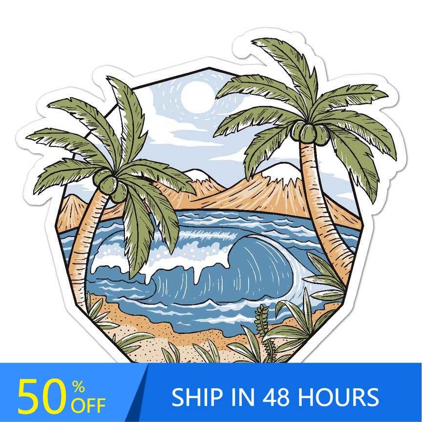 Palm Trees Beach Surf, Retro B - Laptop Unique Accessories recensie en prijs