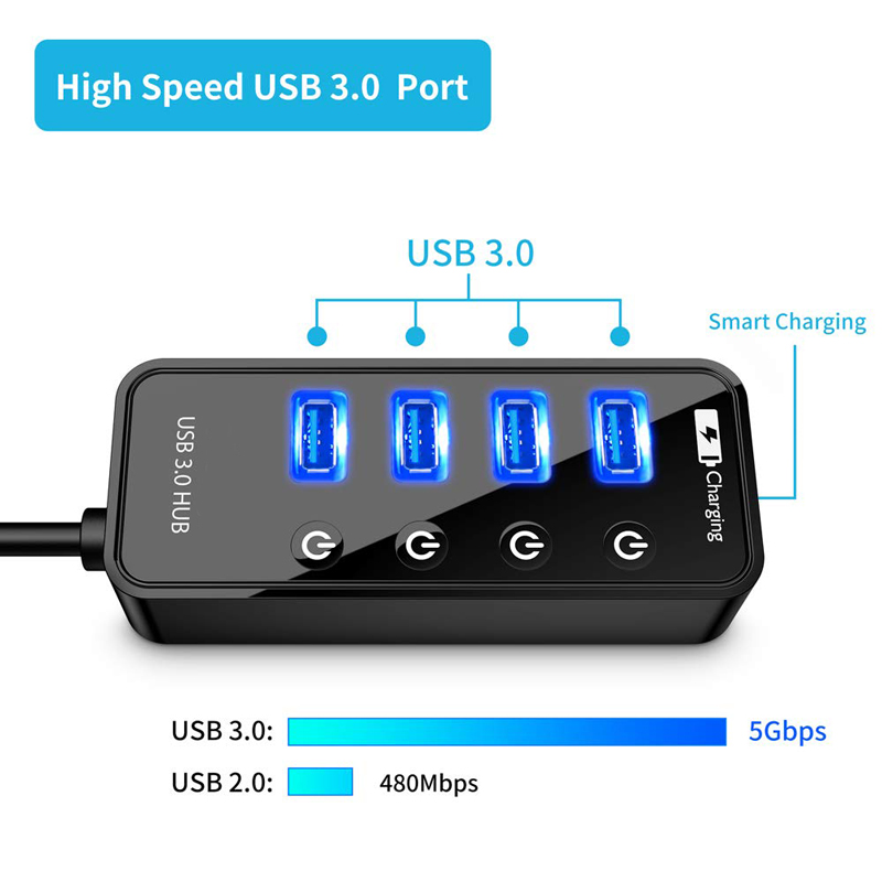 USB HUB 3.0 4 7-poorts smartph - Laptop Lock Cable recensie en prijs