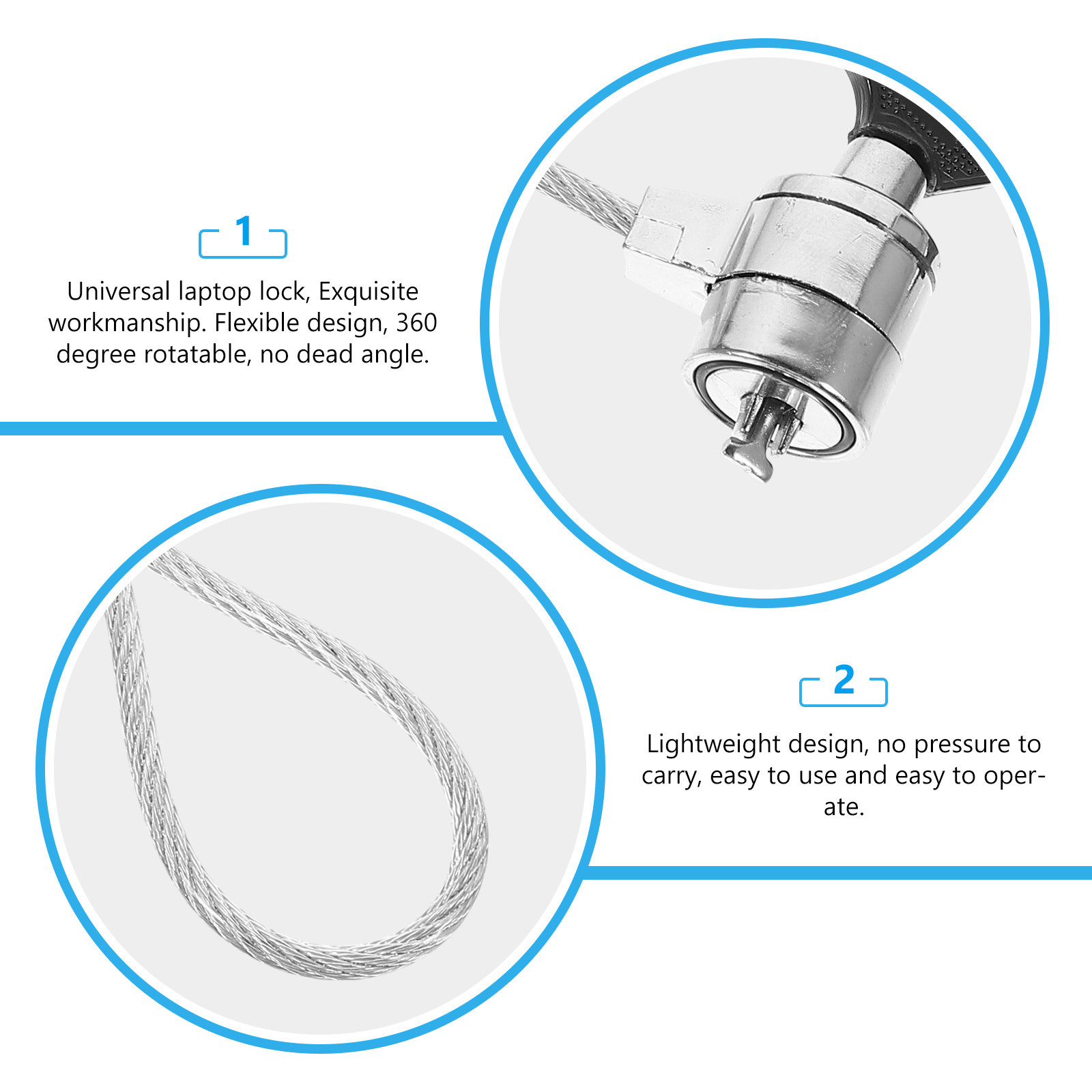 2 sets lichtgewicht vergrendel - Laptop Lock Cable recensie en prijs