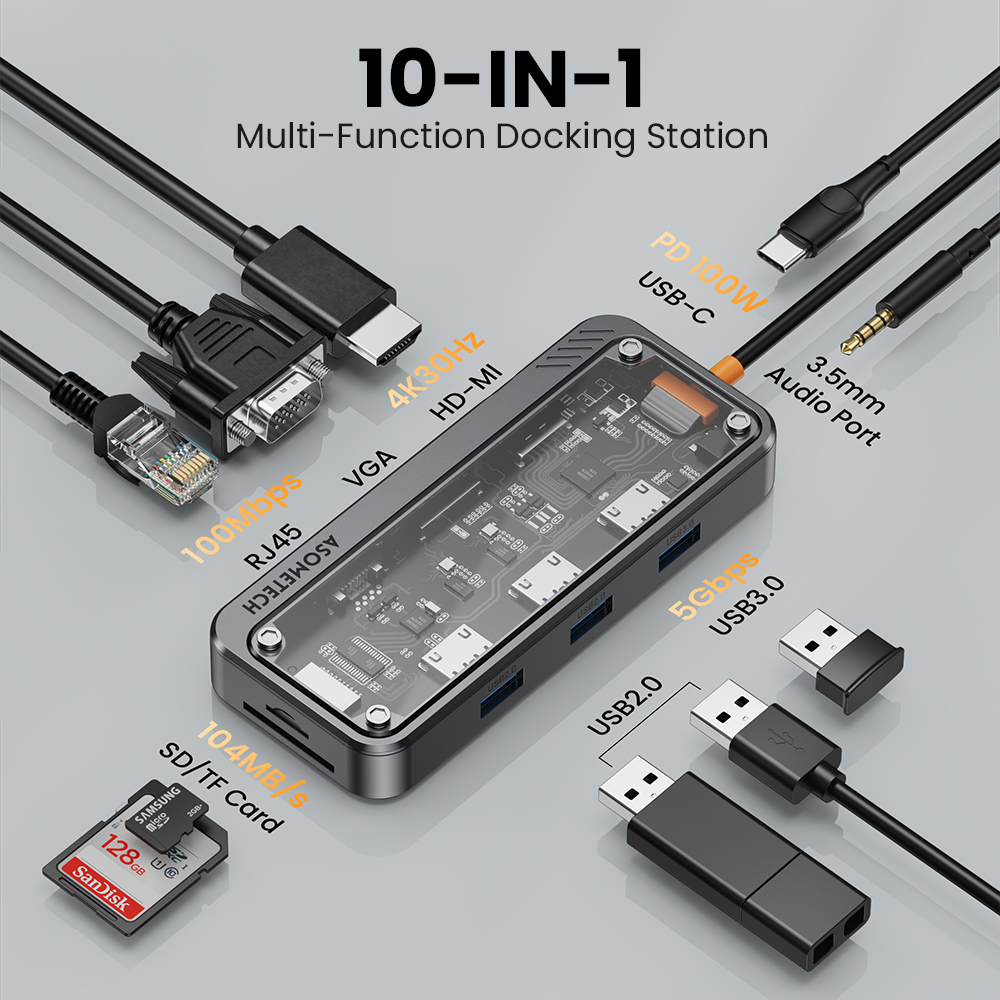 10 in 1 hub USB 3.0 type C naa - Laptop Accessories For Programmers recensie en prijs