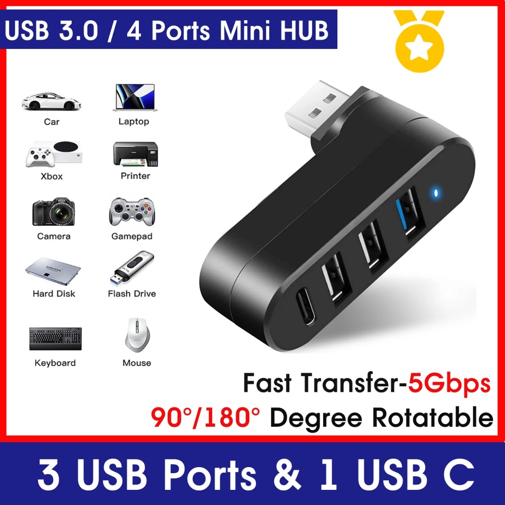 Mini Splitter 4 Poorten USB Hu - Laptop Accessories For Programmers recensie en prijs